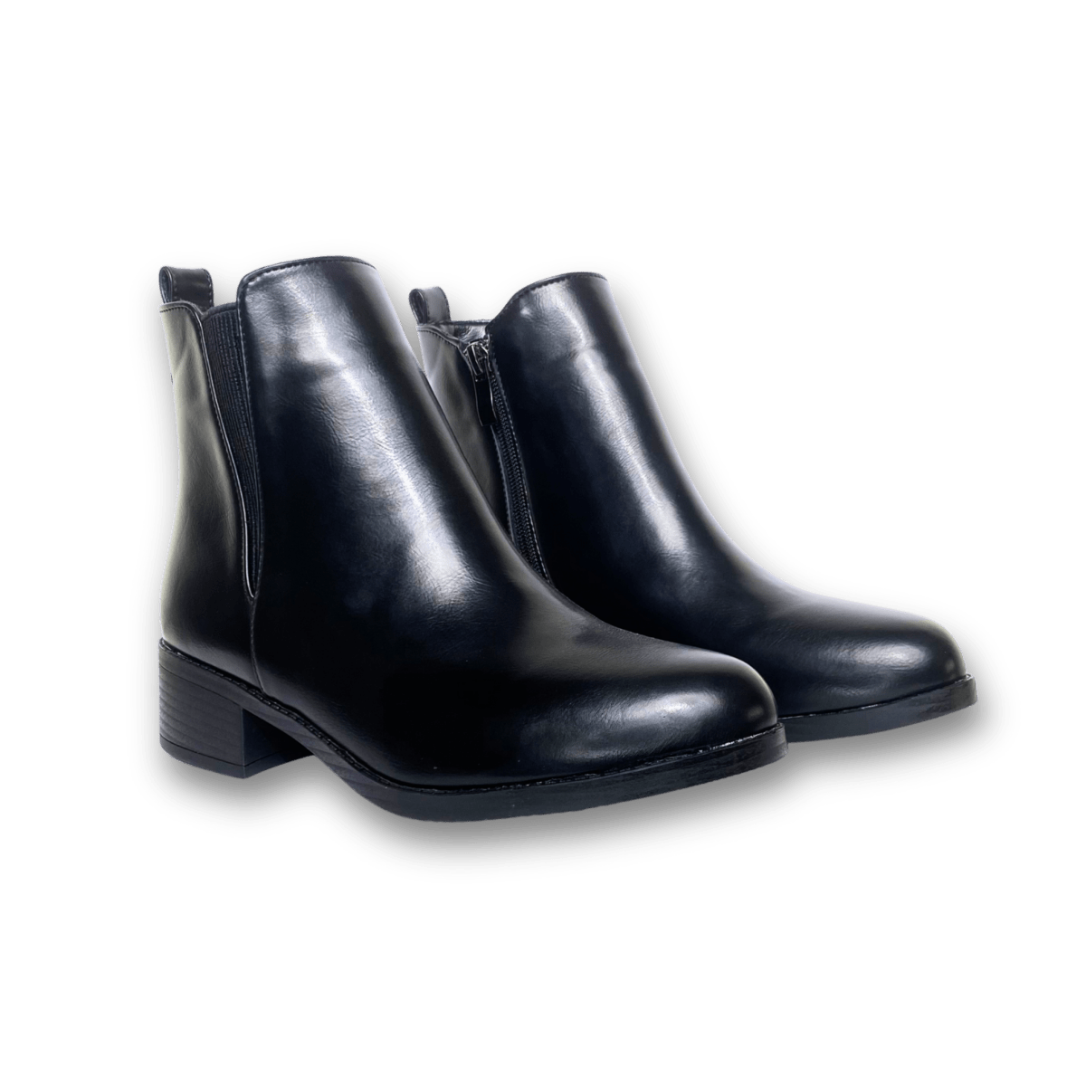 Bottines fourrées en cuir pour femmes - Noir - Rosa - Lea & Paul Maroc