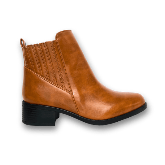 Bottines fourrées en cuir pour femmes - Tabac - Carmelle - Lea & Paul Maroc