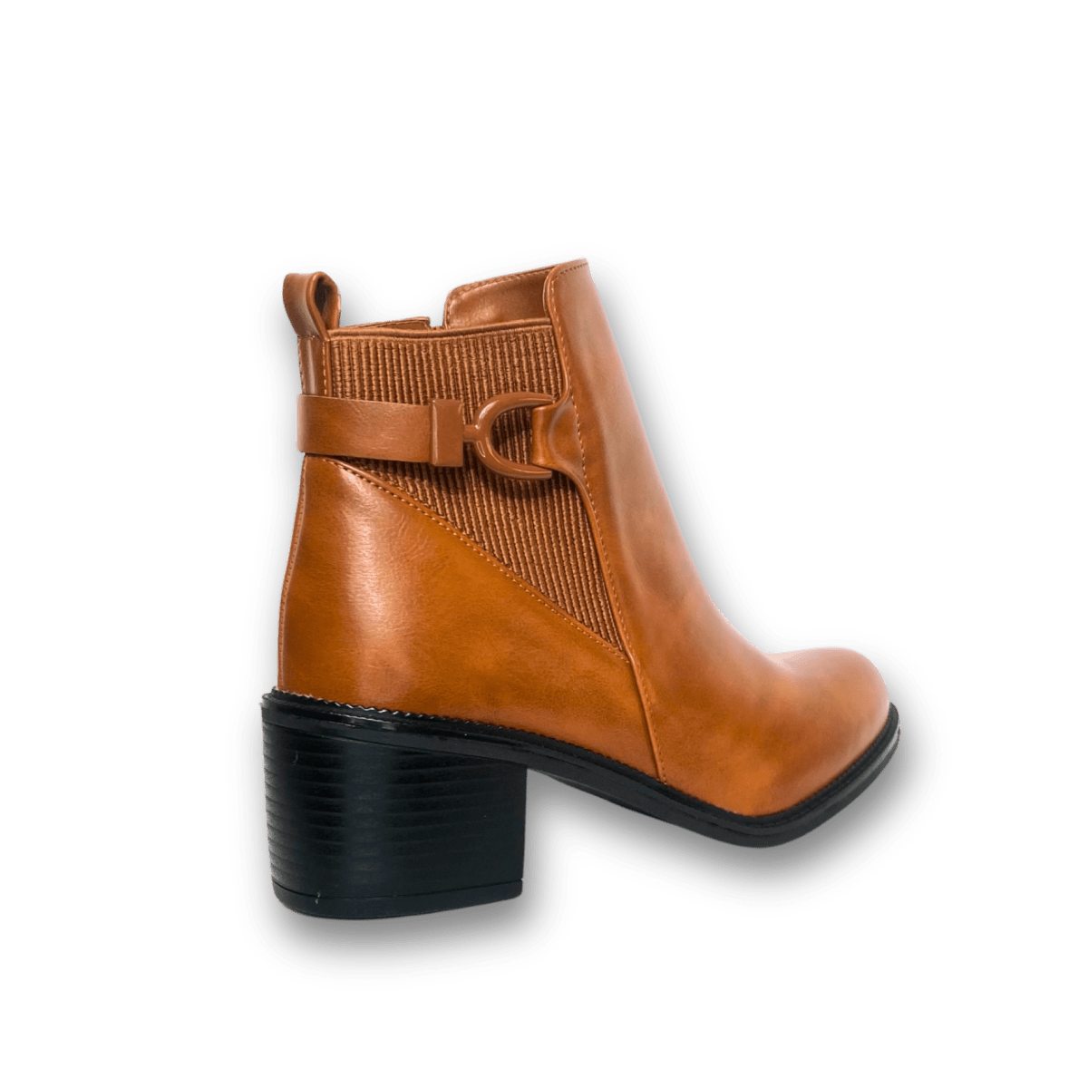Bottines fourrées en cuir pour femmes - Tabac - Denise - Lea & Paul Maroc