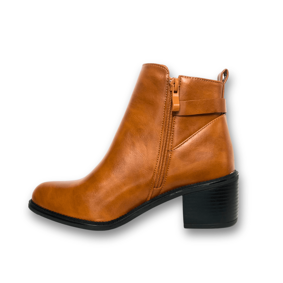 Bottines fourrées en cuir pour femmes - Tabac - Denise - Lea & Paul Maroc