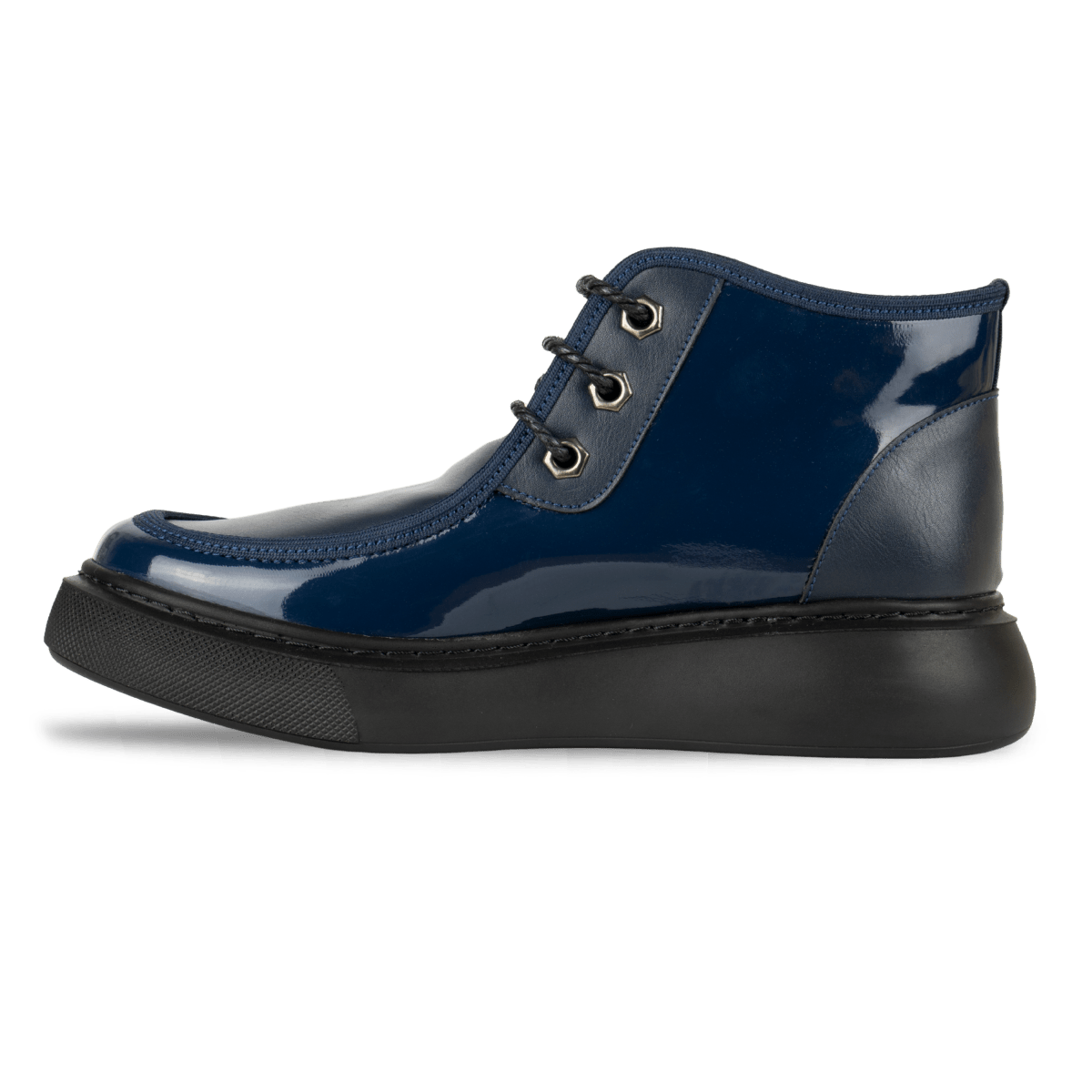 Bottines fourrées en Verni - cuir pour femme Bleu marine - ÉLISA - Lea & Paul Maroc