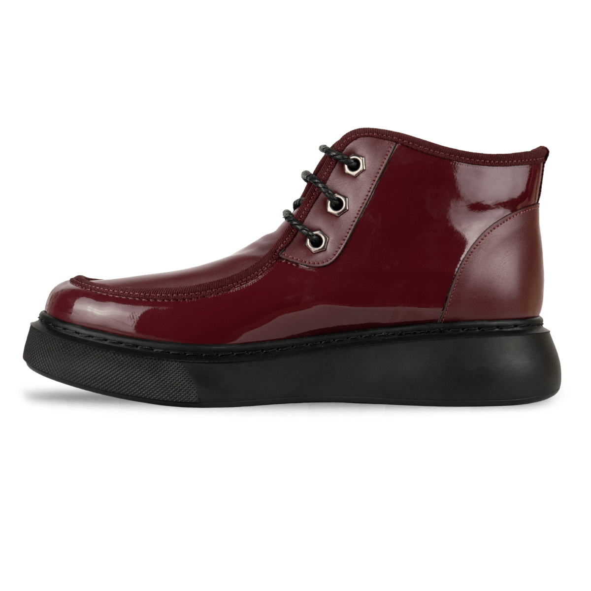 Bottines fourrées en Verni - cuir pour femme Grenat - ÉLISA - Lea & Paul Maroc
