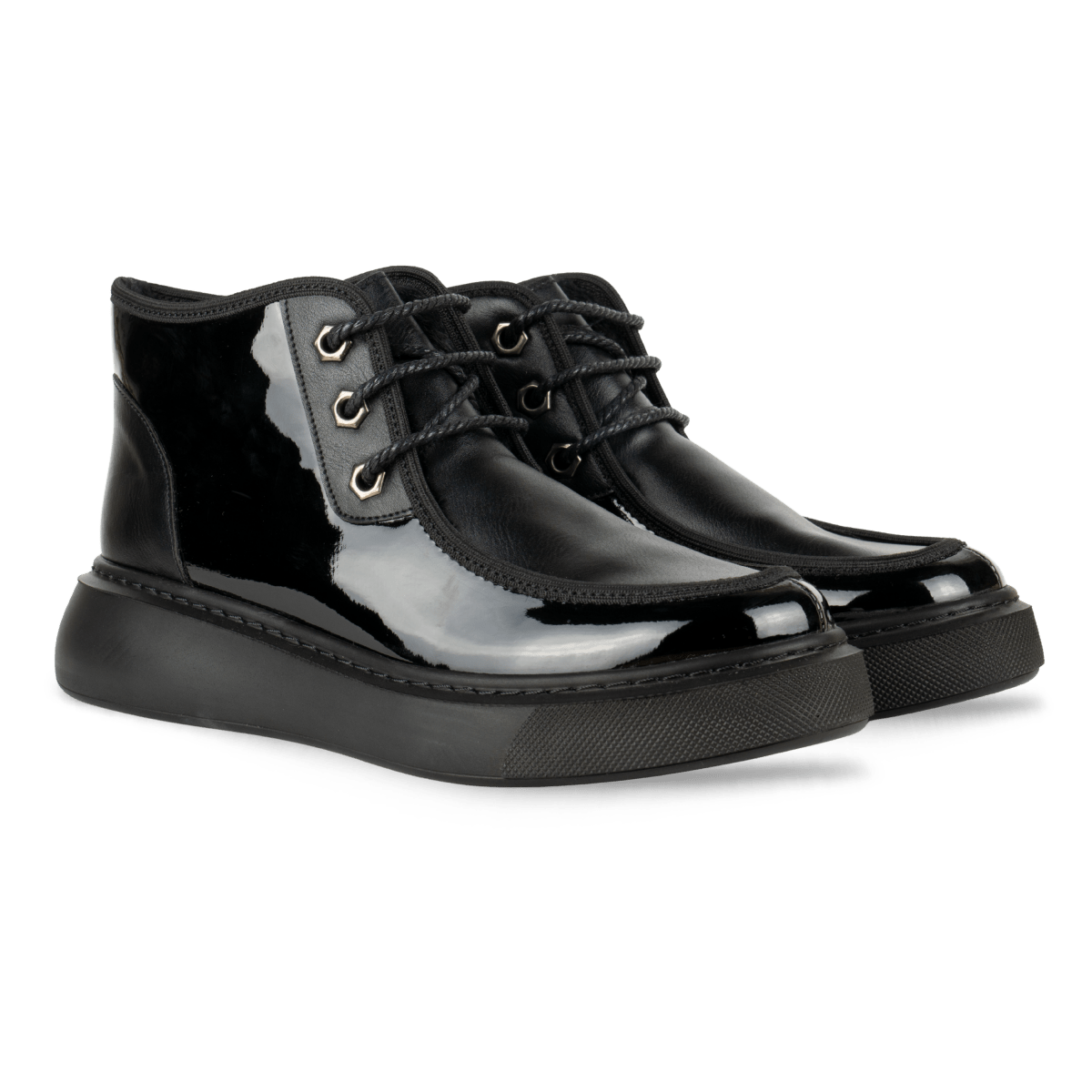 Bottines fourrées en Verni - cuir pour femme Noir - ÉLISA - Lea & Paul Maroc