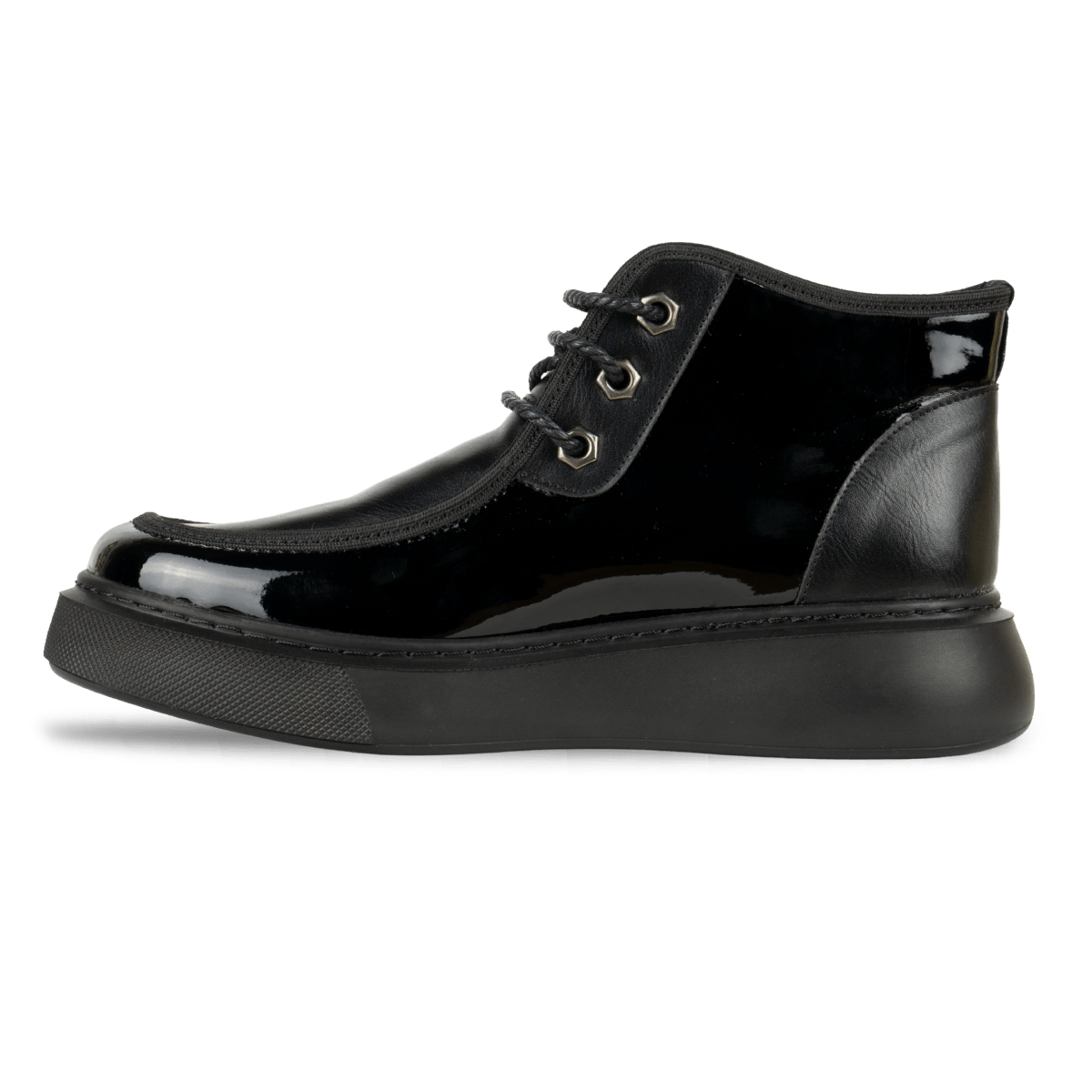 Bottines fourrées en Verni - cuir pour femme Noir - ÉLISA - Lea & Paul Maroc