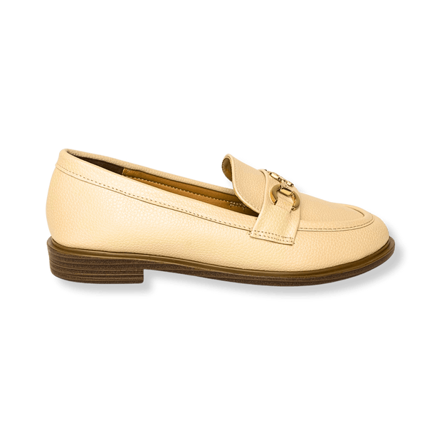 Mocassin en cuir pour femmes beige - Lola