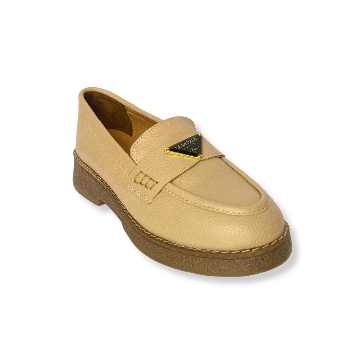 Mocassin en cuir pour femmes beige - Lucia - Lea & Paul Maroc