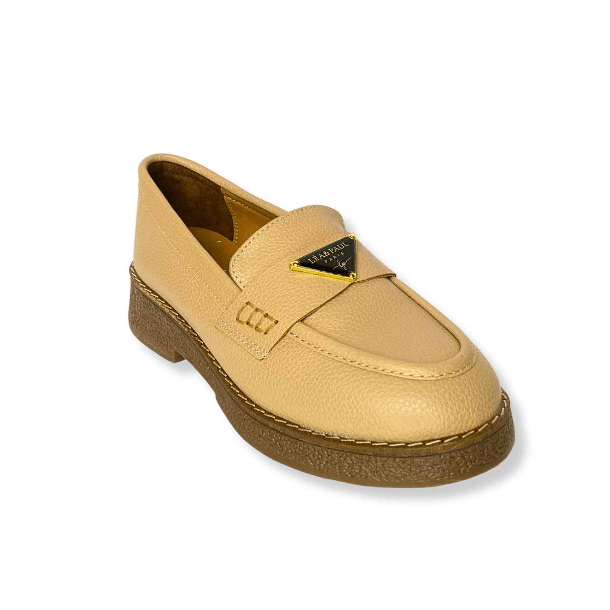 Mocassin en cuir pour femmes beige - Lucia - Lea & Paul Maroc