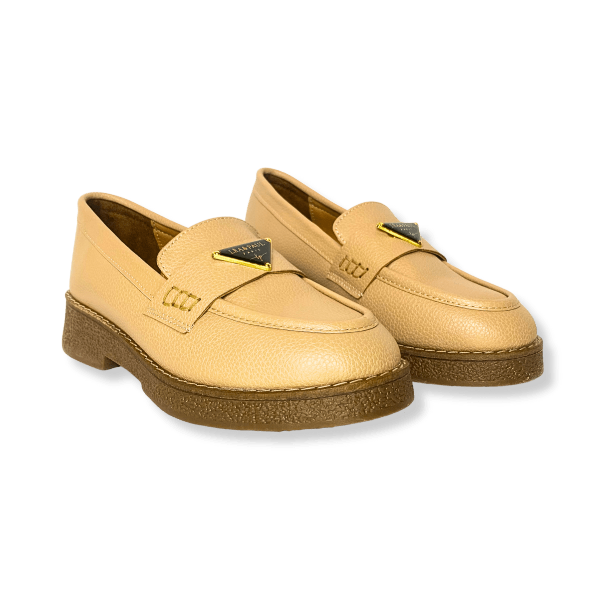 Mocassin en cuir pour femmes beige - Lucia - Lea & Paul Maroc