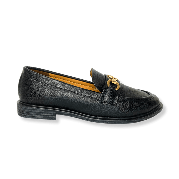 Mocassin en cuir pour femmes noir - Lola