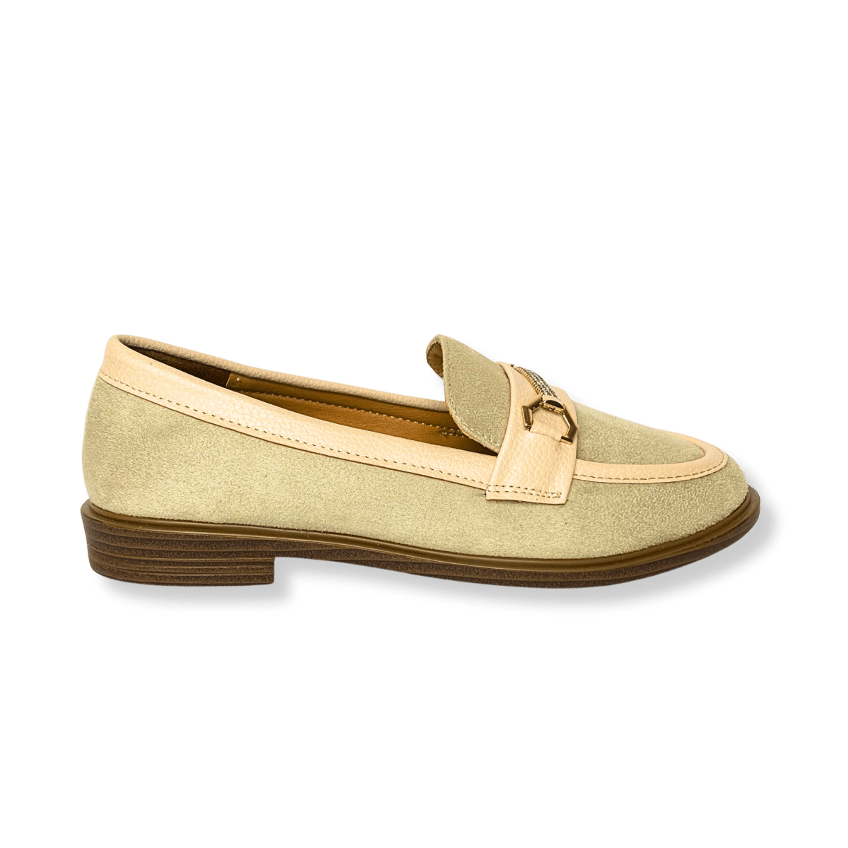 Mocassin en daim pour femmes beige - Elora - Lea & Paul Maroc