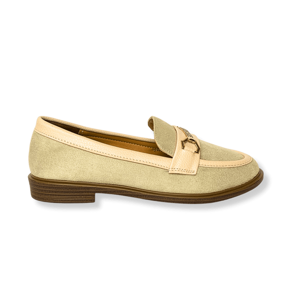 Mocassin en daim pour femmes beige - Elora