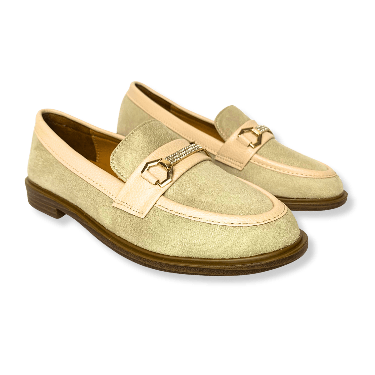 Mocassin en daim pour femmes beige - Elora - Lea & Paul Maroc