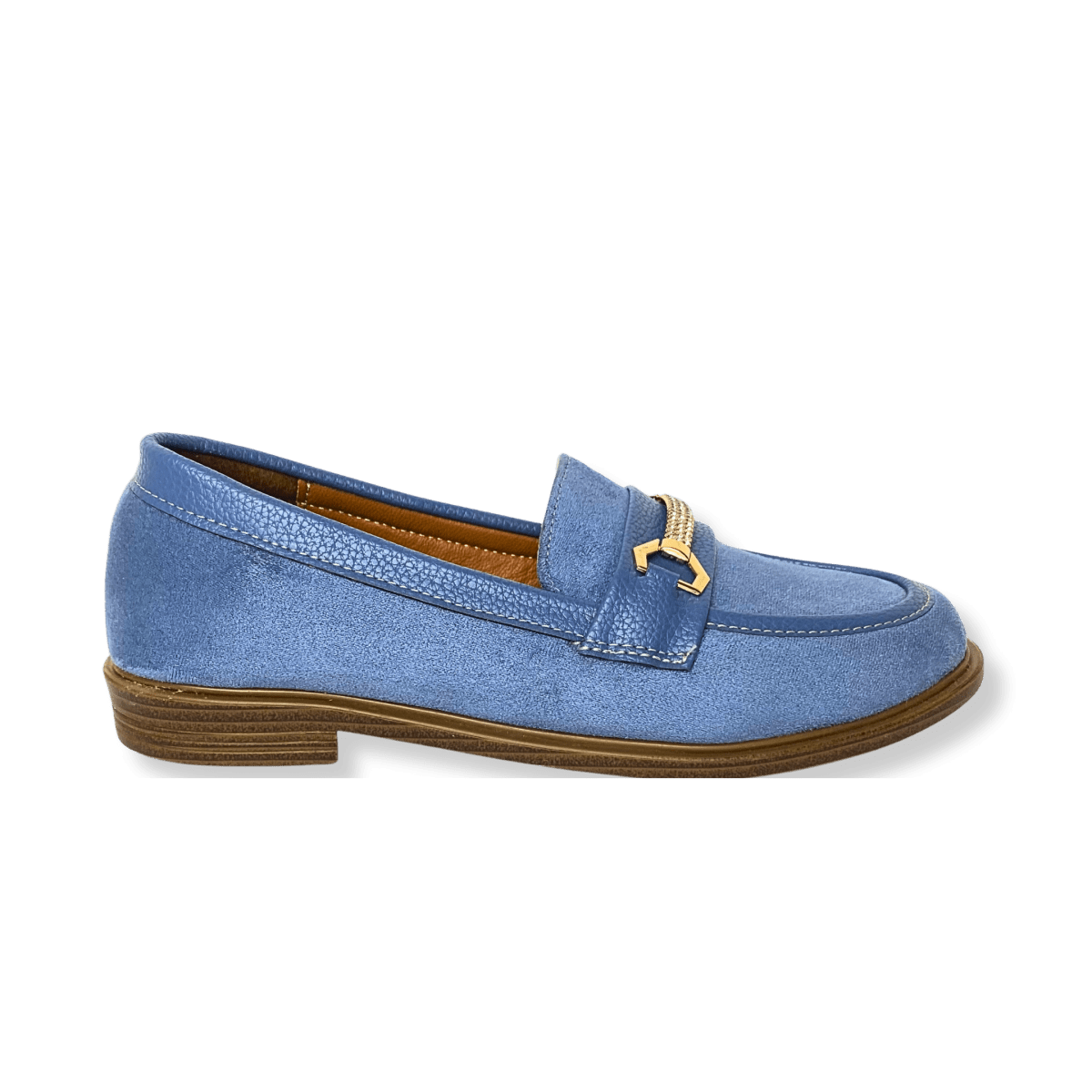 Mocassin en daim pour femmes bleu pastel - Elora - Lea & Paul Maroc