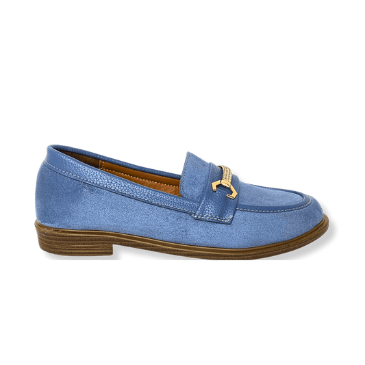 Mocassin en daim pour femmes bleu pastel - Elora - Lea & Paul Maroc