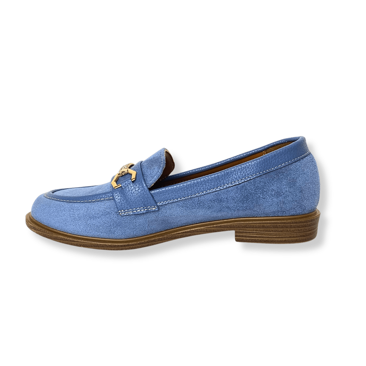 Mocassin en daim pour femmes bleu pastel - Elora - Lea & Paul Maroc