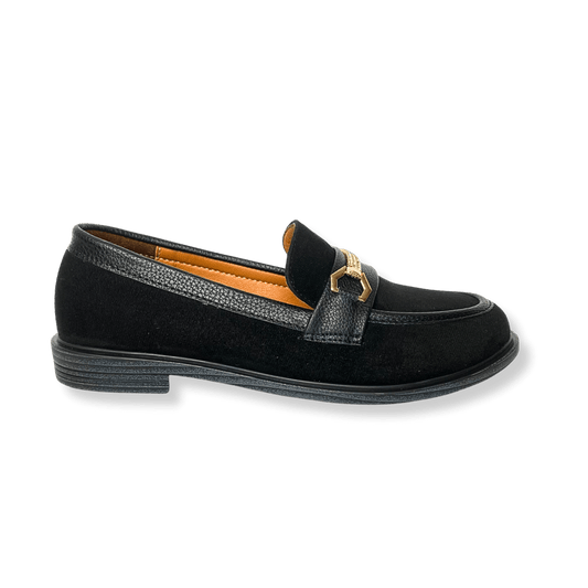 Mocassin en daim pour femmes noir - Elora - Lea & Paul Maroc