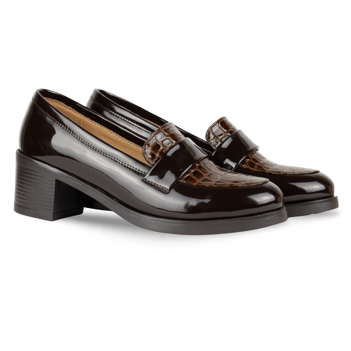 Mocassins à talon pour femme – Marron – Isabelle - Lea & Paul Maroc