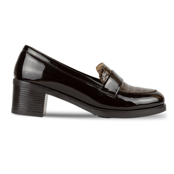 Mocassins à talon pour femme – Marron – Isabelle