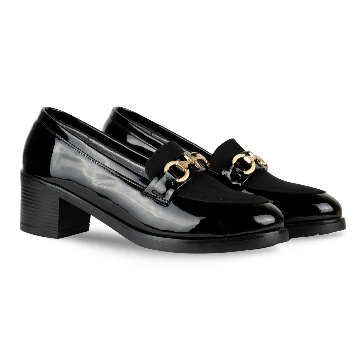 Mocassins à talon pour femme – Noir – Adelle - Lea & Paul Maroc