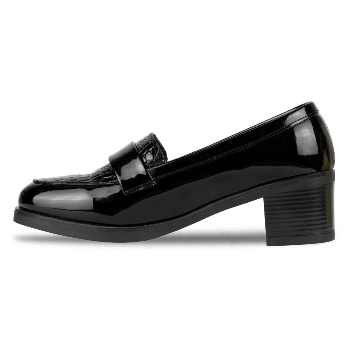 Mocassins à talon pour femme – Noir – Isabelle - Lea & Paul Maroc