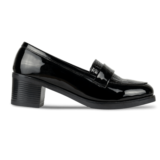 Mocassins à talon pour femme – Noir – Isabelle - Lea & Paul Maroc