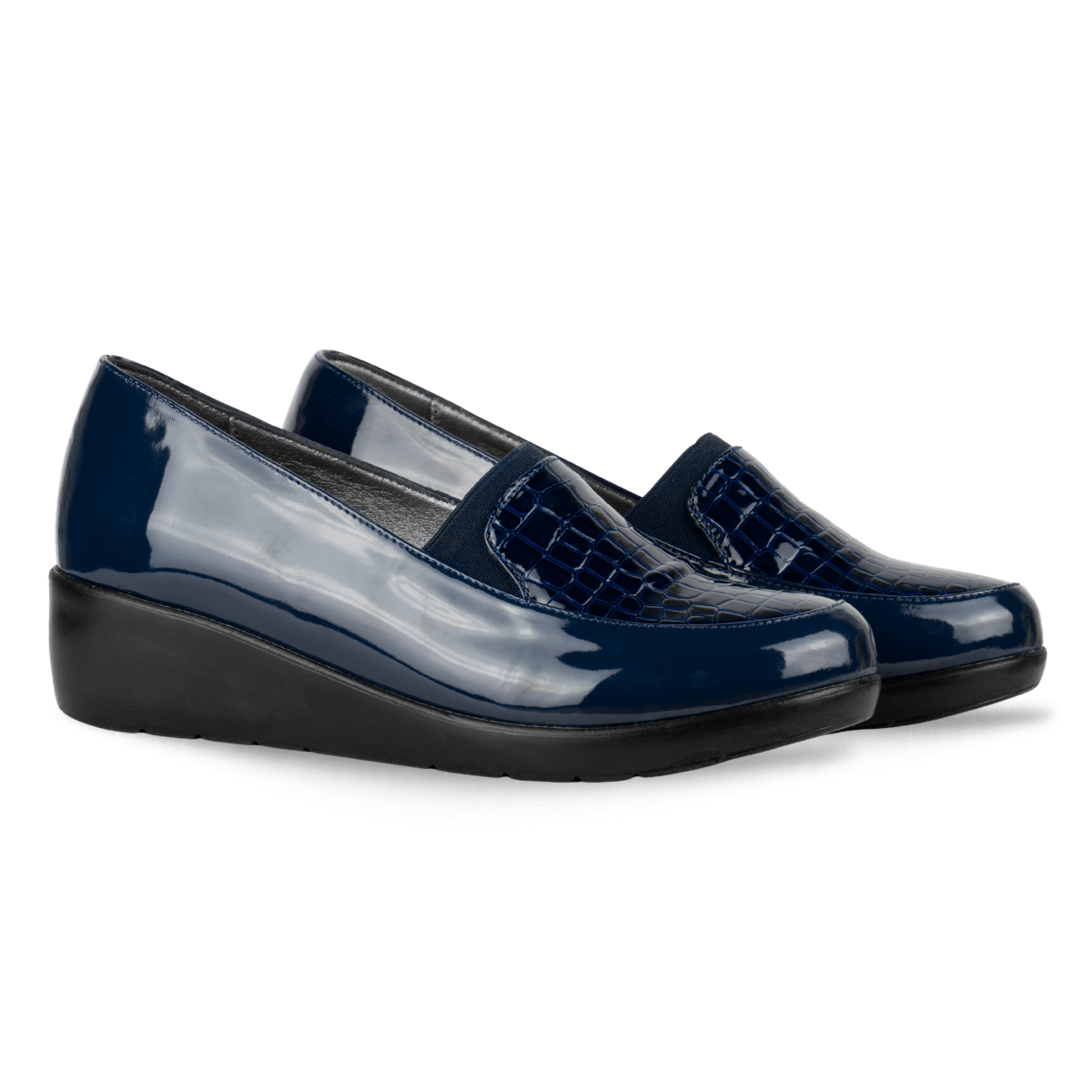 Mocassins Compensé pour femme – Bleu marine – Sophia - Lea & Paul Maroc