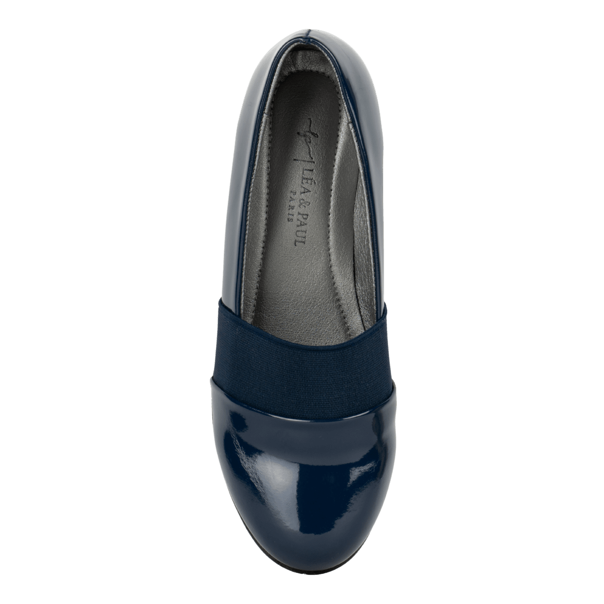 Mocassins compensé pour femme – Bleu Marine Vernis – LUNA - Lea & Paul Maroc