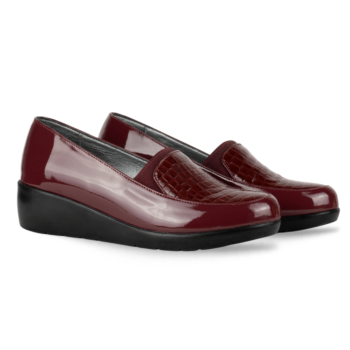 Mocassins Compensé pour femme – Grenat – Sophia - Lea & Paul Maroc