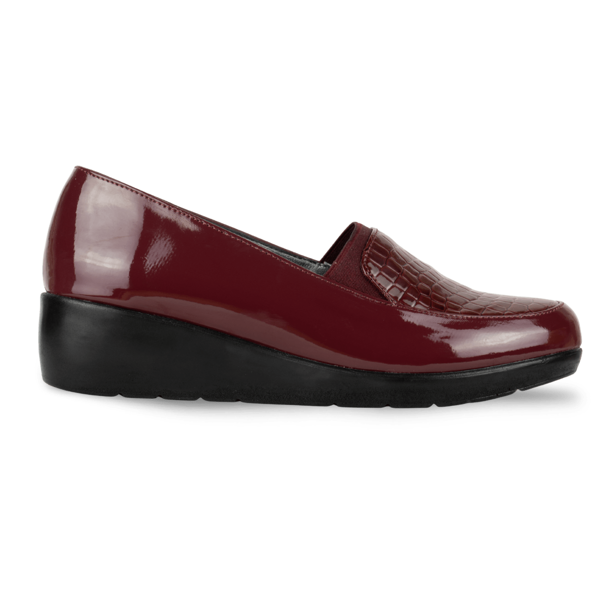 Mocassins Compensé pour femme – Grenat – Sophia - Lea & Paul Maroc