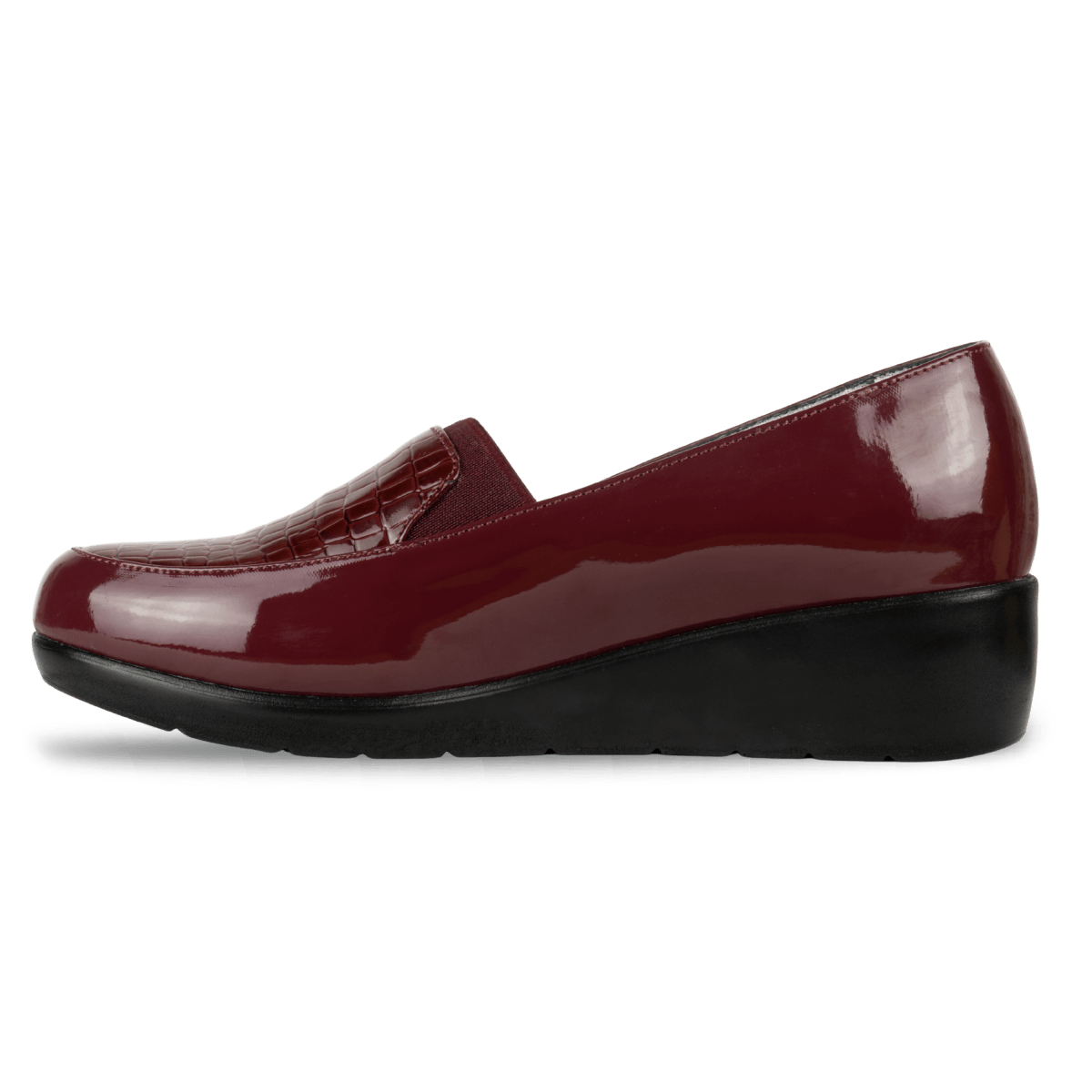 Mocassins Compensé pour femme – Grenat – Sophia - Lea & Paul Maroc
