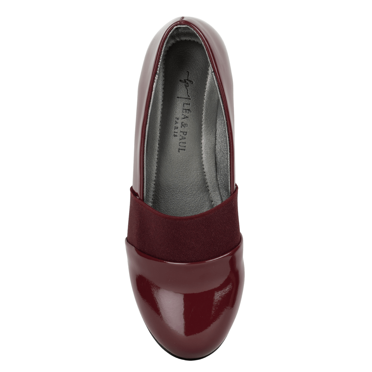 Mocassins compensé pour femme – Grenat Vernis – LUNA - Lea & Paul Maroc