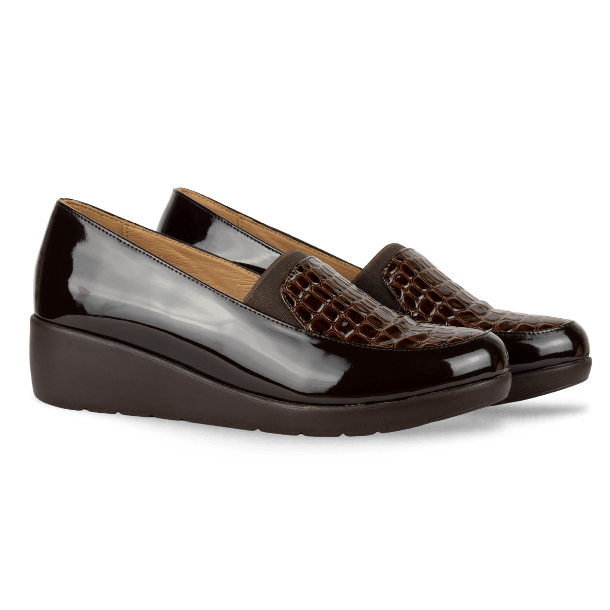 Mocassins Compensé pour femme – Marron – Sophia - Lea & Paul Maroc