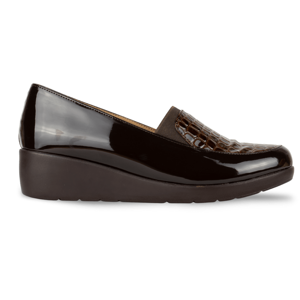 Mocassins Compensé pour femme – Marron – Sophia - Lea & Paul Maroc