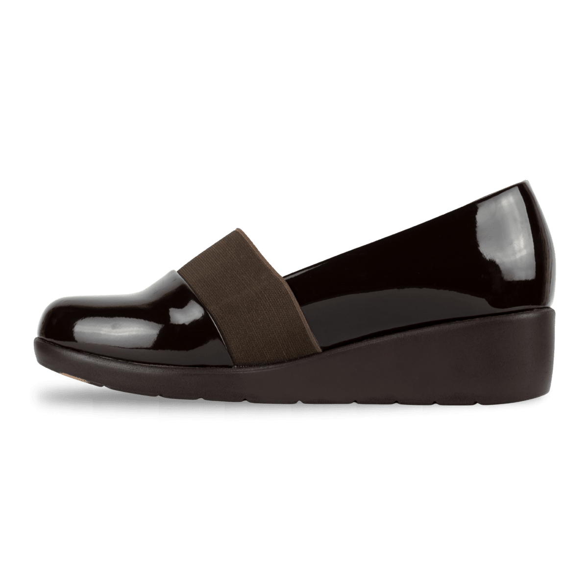 Mocassins compensé pour femme – Marron Vernis – LUNA - Lea & Paul Maroc