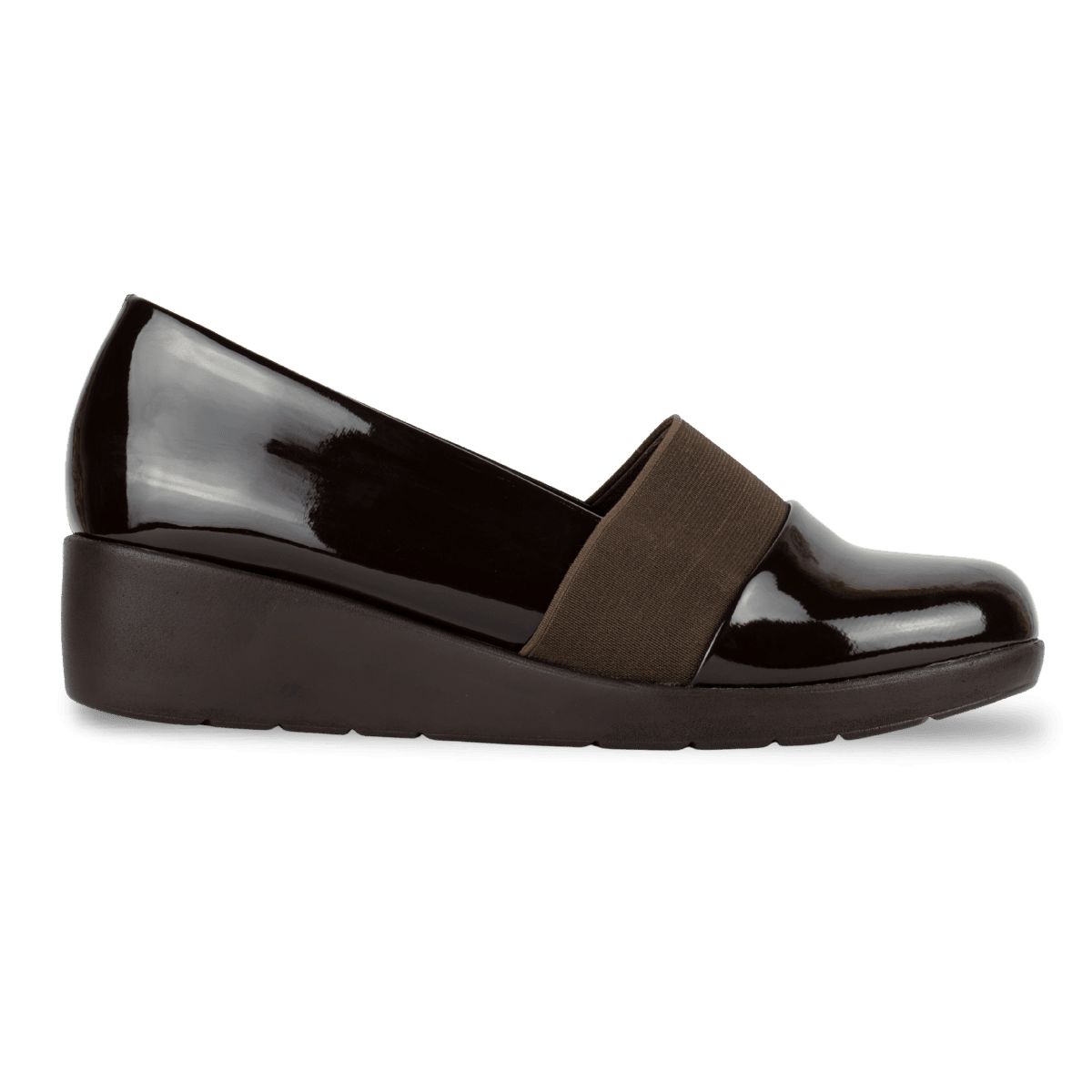 Mocassins compensé pour femme – Marron Vernis – LUNA - Lea & Paul Maroc