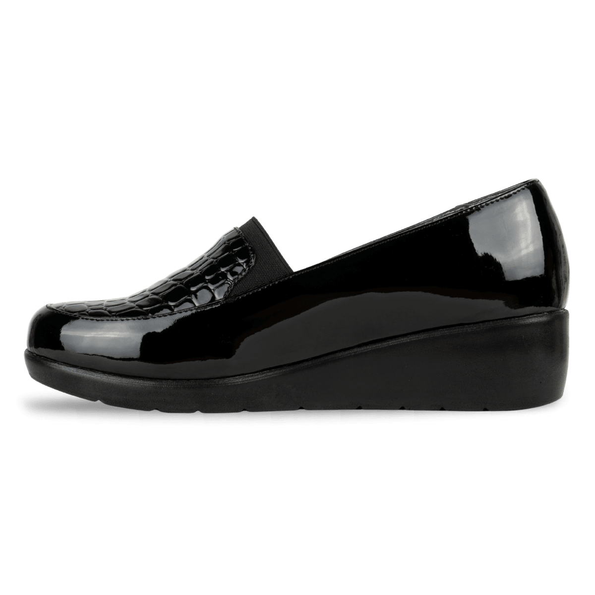 Mocassins Compensé pour femme – Noir – Sophia - Lea & Paul Maroc