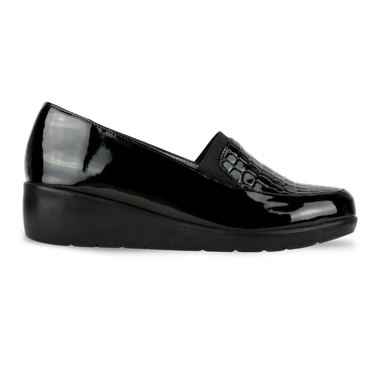 Mocassins Compensé pour femme – Noir – Sophia - Lea & Paul Maroc