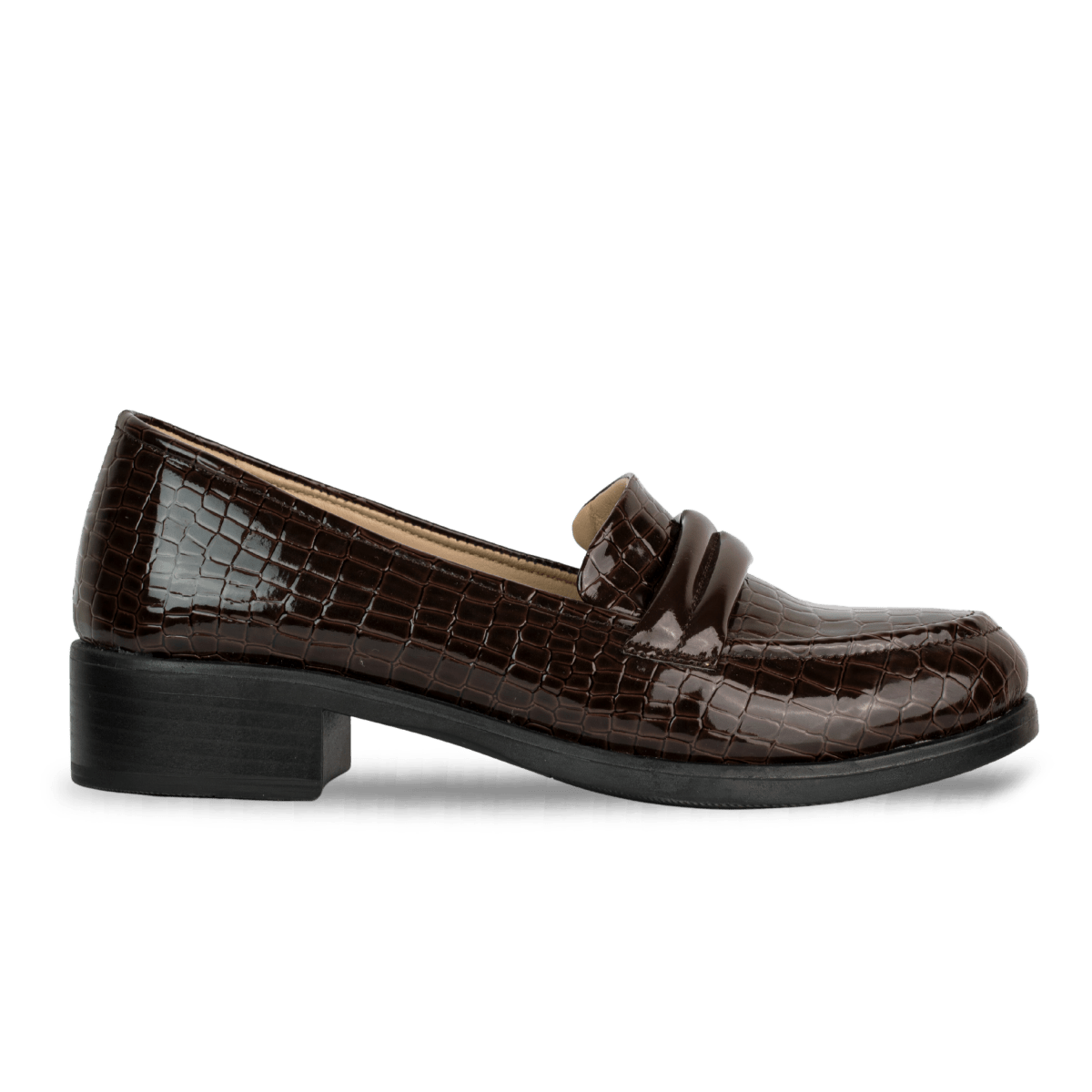 Mocassins en cuir verni pour femme – Marron – Mathilde - Lea & Paul Maroc