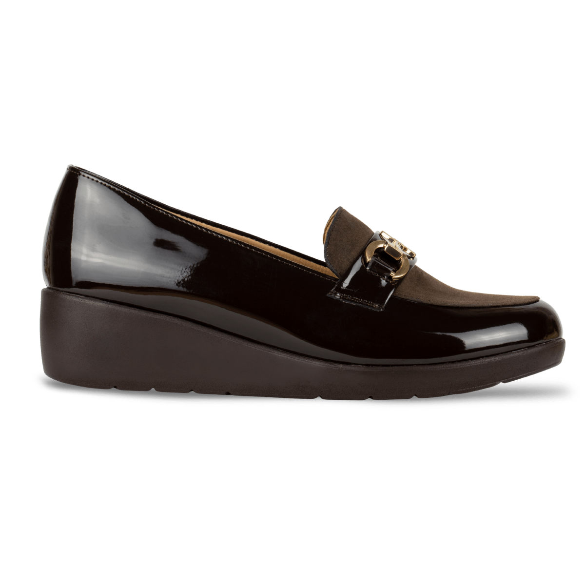 Mocassins en cuir vernis pour femme – Marron – Aurelia - Lea & Paul Maroc
