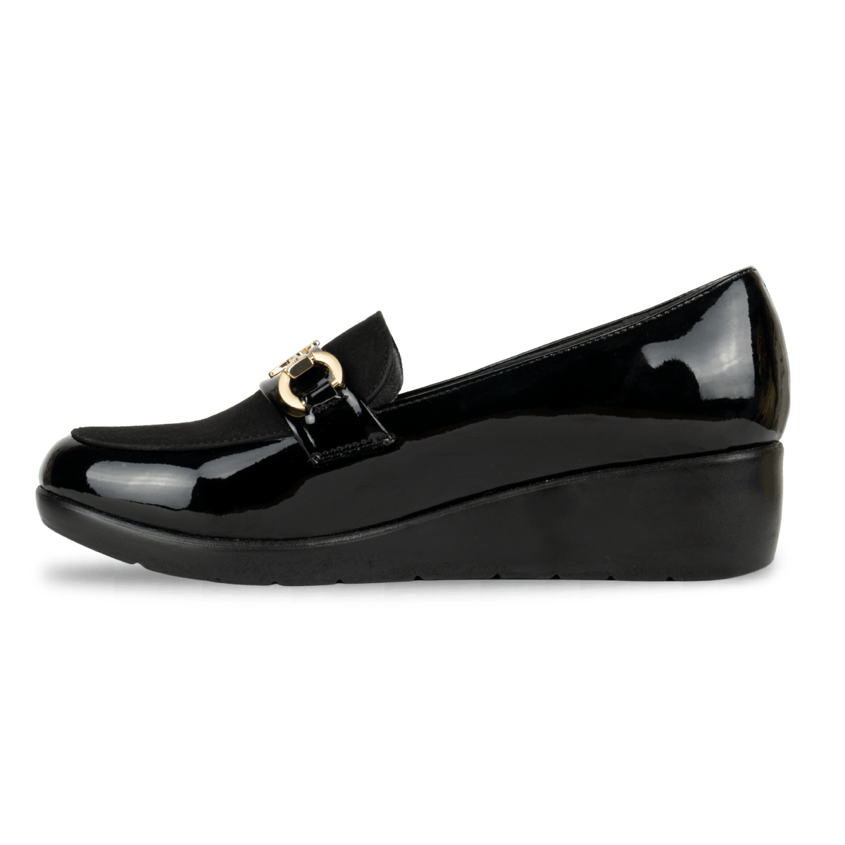 Mocassins en cuir vernis pour femme – Noir – Aurelia - Lea & Paul Maroc