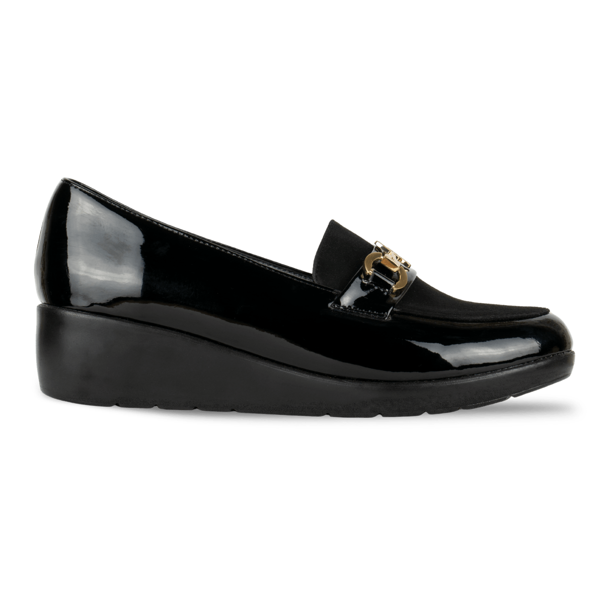 Mocassins en cuir vernis pour femme – Noir – Aurelia - Lea & Paul Maroc