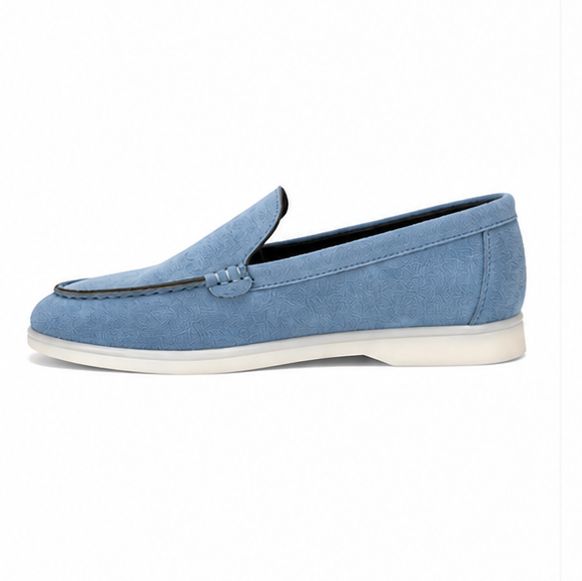 Mocassins en Daim cuir pour femme – Bleu ciel – Velina - Lea & Paul Maroc