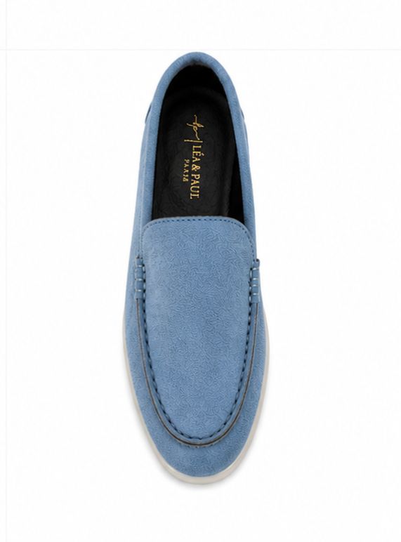 Mocassins en Daim cuir pour femme – Bleu ciel – Velina - Lea & Paul Maroc