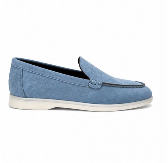 Mocassins en Daim cuir pour femme – Bleu ciel – Velina - Lea & Paul Maroc