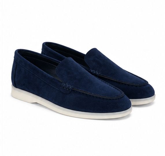 Mocassins en Daim cuir pour femme – Bleu marine – Velina - Lea & Paul Maroc