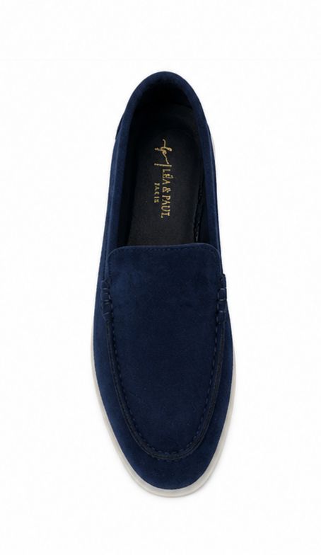 Mocassins en Daim cuir pour femme – Bleu marine – Velina - Lea & Paul Maroc