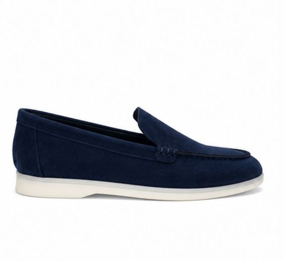 Mocassins en Daim cuir pour femme – Bleu marine – Velina - Lea & Paul Maroc