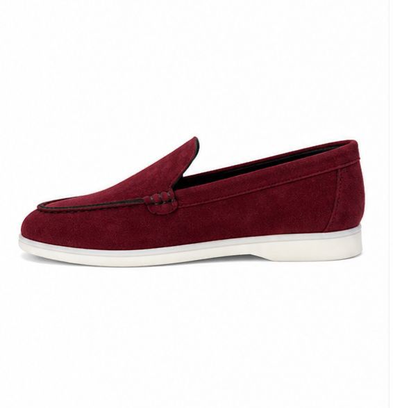 Mocassins en Daim cuir pour femme – bordeaux – Velina - Lea & Paul Maroc