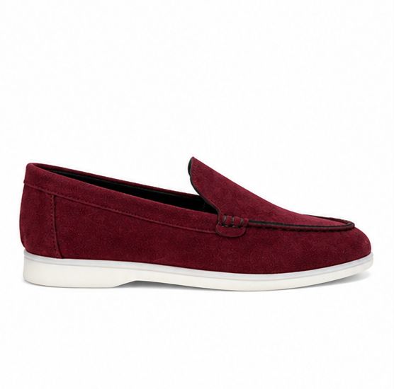 Mocassins en Daim cuir pour femme – bordeaux – Velina - Lea & Paul Maroc