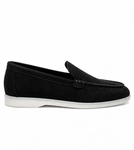 Mocassins en Daim cuir pour femme – Noir – Velina - Lea & Paul Maroc